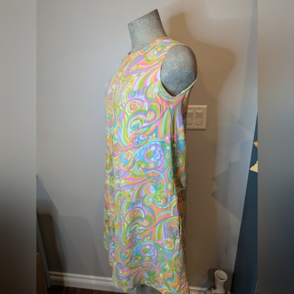 60's vintage iconic psychedelic disco shift dress. Couture Size 8/10. - Picture 3 of 12